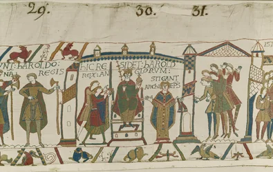 Koronacja Harolda na króla Anglii, Tkanina z Bayeux